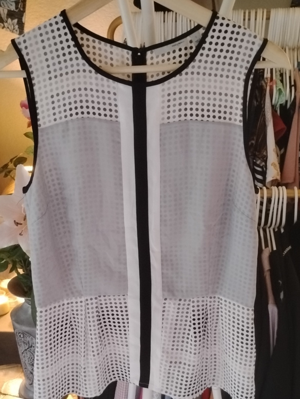 Halogen Polkadot Sleeveless Panel Top